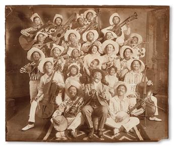 (MUSIC--MINSTRELSY.) Photograph, possibly of Callenders Georgia Minstrel Troupe.